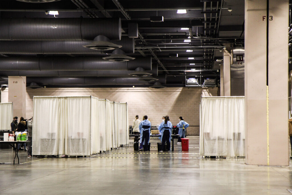 The community COVID-19 vaccination clinic at the Pa. Convention Center.