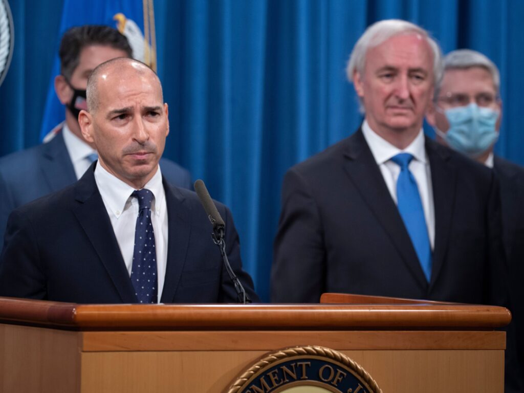 Acting U.S. Attorney for the District of Columbia Michael Sherwin (left) is overseeing the massive criminal investigation of Wednesday’s assault on the U.S. Capitol. Acting U.S. Attorney for the District of Columbia Michael Sherwin