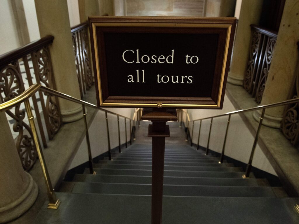 President-elect Joe Biden’s swearing in is set to continue as scheduled with several security modifications in place. Public access to the U.S. Capitol and to the Washington Monument is so far banned until after Inauguration Day. A view is seen of one of the breached entrances to the US Capitol building after last week's takeover by a pro-Trump mob