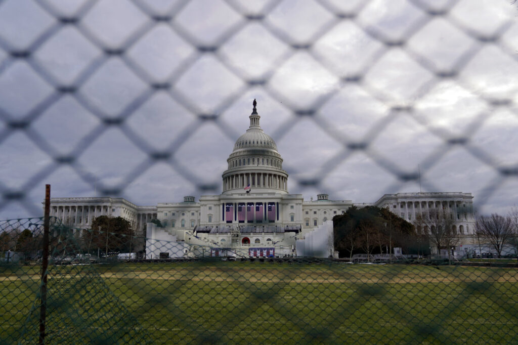 Protests Expected In Washington DC Ahead Of Biden Inauguration The U.S. Capitol is seen behind fences