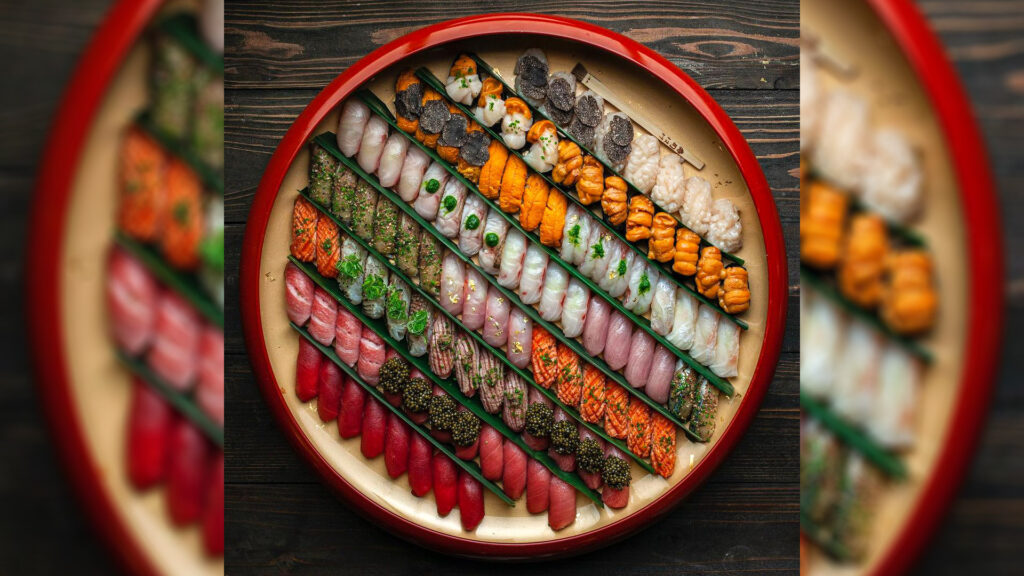 The 104-piece nigiri plate at Royal Izakaya