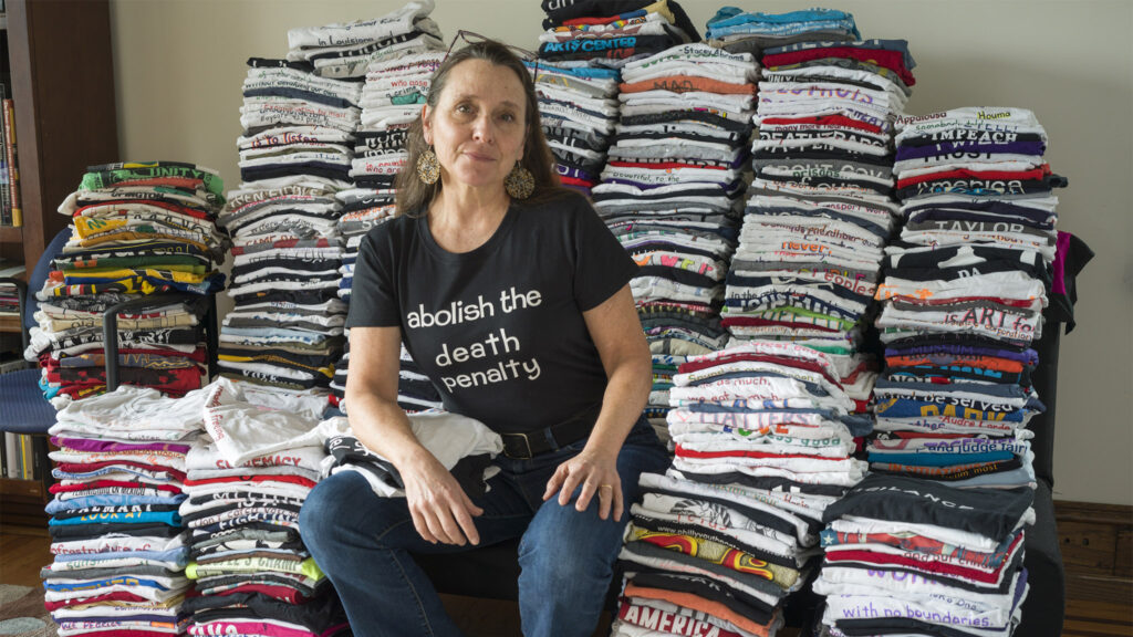 Photographer Lori Waselchuk is now trading her t-shirts in return for donations to Philly mutual aid organizations. (Courtesy of Lori Waselchuk)