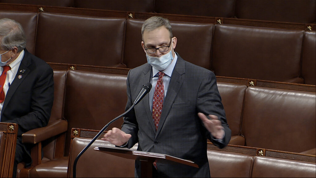 Congress Electoral College Rep. Scott Perry, R-Pa., speaks as the House debates the objection to confirm the Electoral College vote from Pennsylvania
