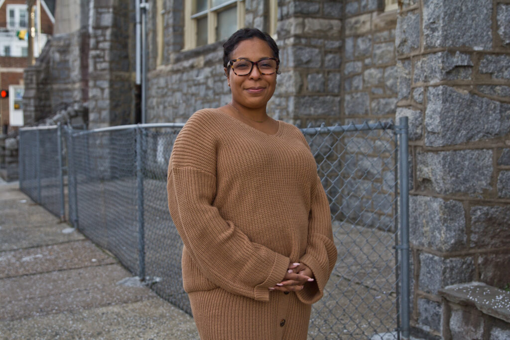 2020 12 15 k paynter delco schools-8 Nicole Miller is a teacher at the William Penn school district in Delaware County, Pa. (Kimberly Paynter/WHYY)
