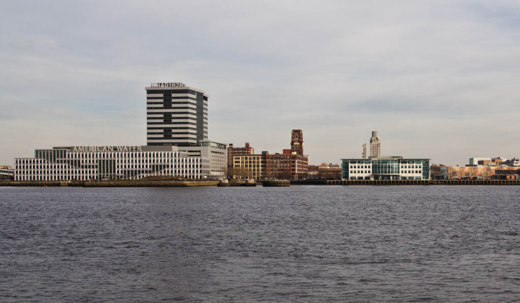Camden, New Jersey, sits on the Delaware River. (Kimberly Paynter/WHYY) the Delaware River