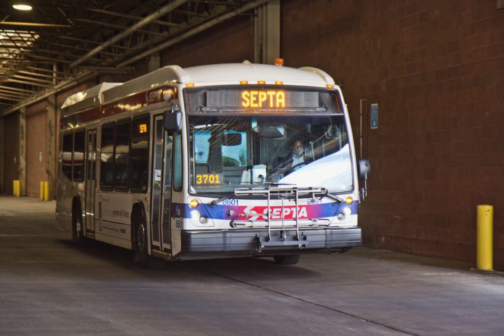 2020 5 21 8 k paynter midvale bus depot-6.jpg A SEPTA bus driver navigates through SEPTA’s Midvale bus depot