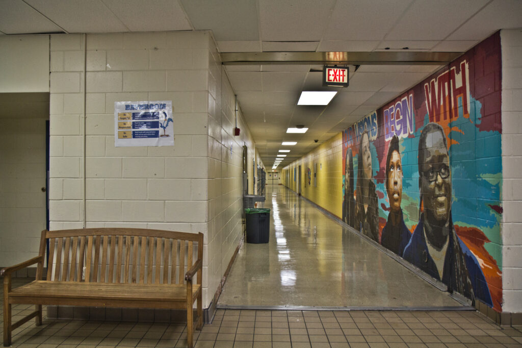 2021 02 05 k paynter rhodes elementary school-15 File photo: Empty hallways at E. W. Rhodes Elementary School in Philadelphia. (Kimberly Paynter/WHYY)