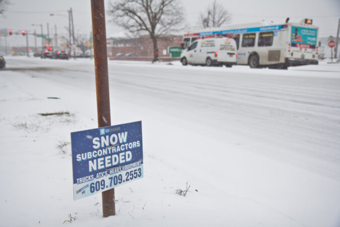 A snowy Philadelphia street