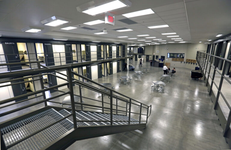 This June 1, 2018, file photo shows a housing unit in the west section of the State Correctional Institution at Phoenix in Collegeville, Pa. (AP Photo/Jacqueline Larma, File)