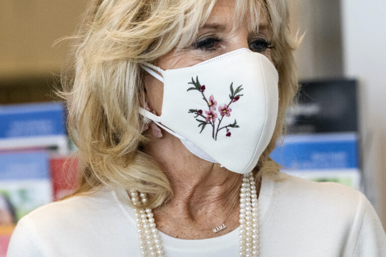 First lady Jill Biden's necklace says 
