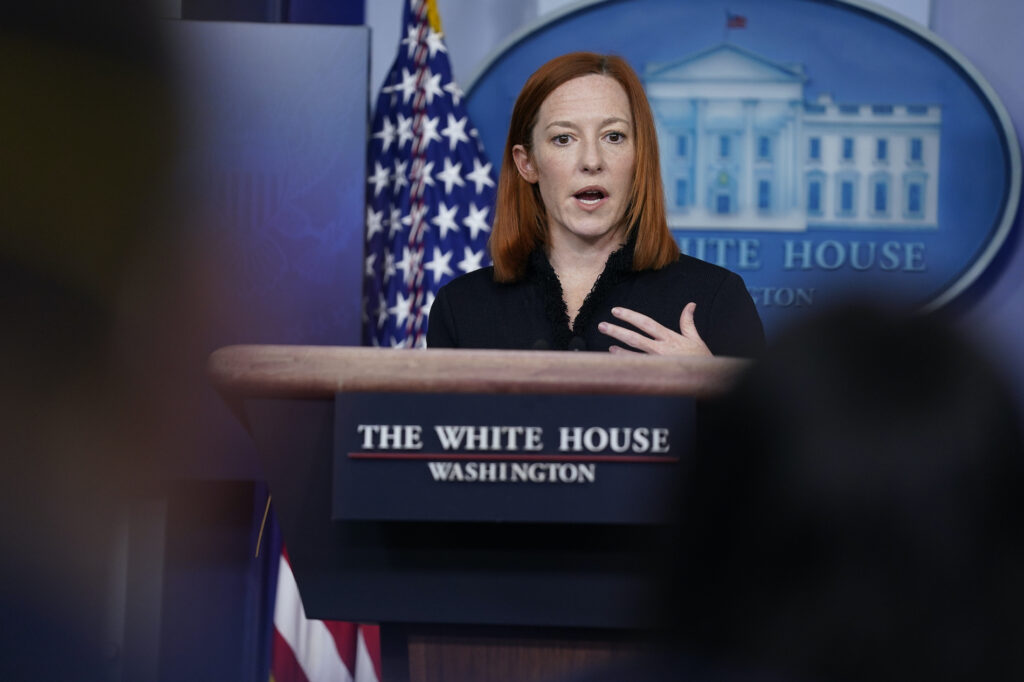 Jen Psaki White House press secretary Jen Psaki speaks during a press briefing at the White House, Thursday, Feb. 11, 2021, in Washington. (AP Photo/Evan Vucci)