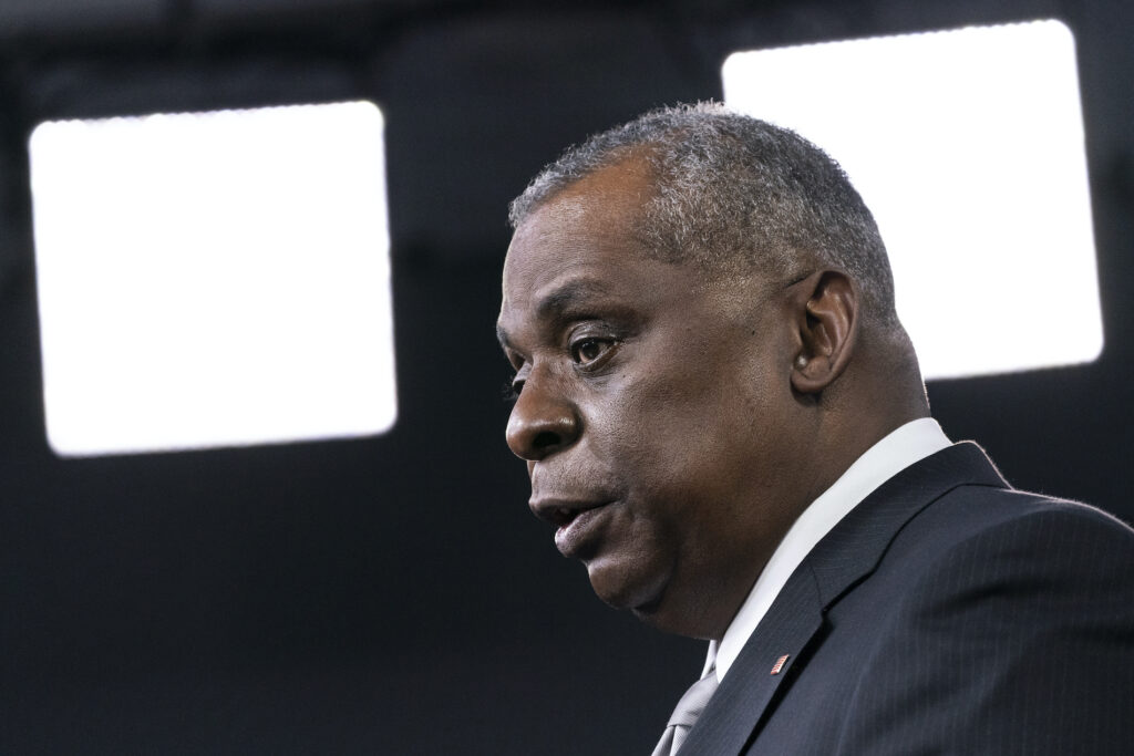 Lloyd Austin Secretary of Defense Lloyd Austin speaks during a media briefing at the Pentagon, Friday, Feb. 19, 2021, in Washington. (AP Photo/Alex Brandon)