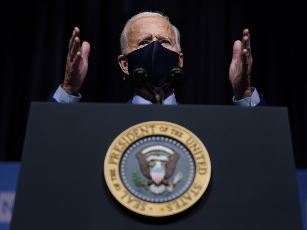Joe Biden President Joe Biden speaks during a visit to the Viral Pathogenesis Laboratory at the National Institutes of Health