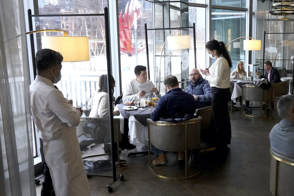 Virus Outbreak Patrons have lunch indoors at Gibsons Italia restaurant