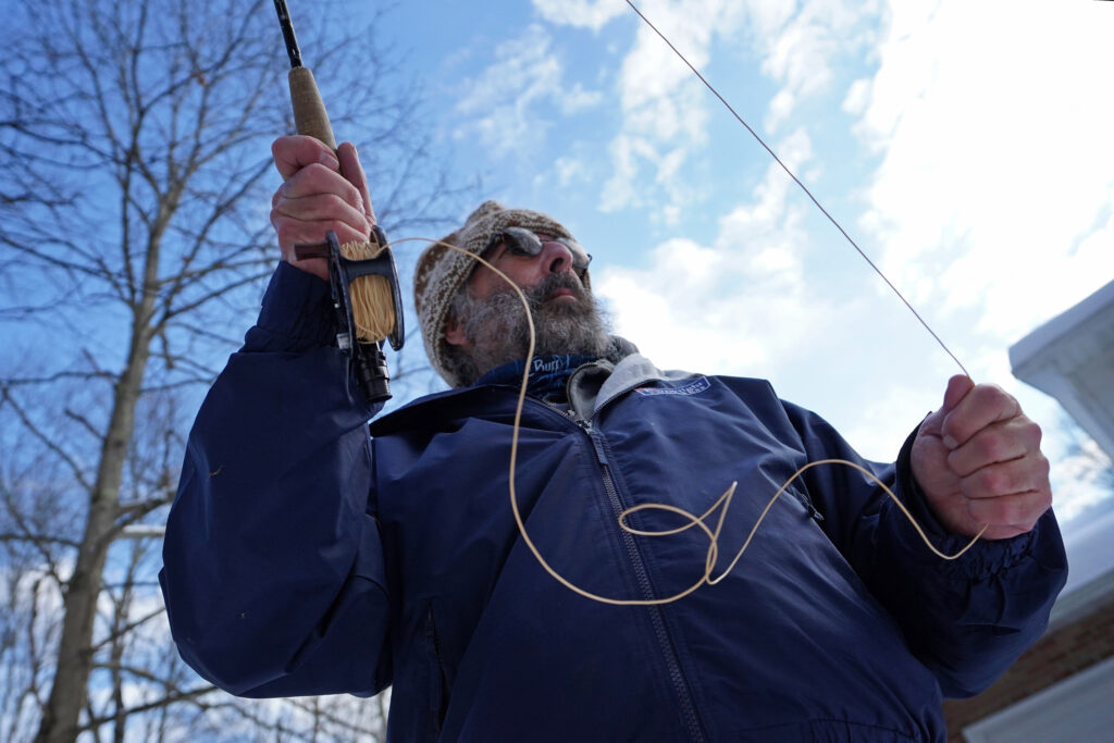 Delaware River Project 13 Steve Schwartz demonstrates fly fishing