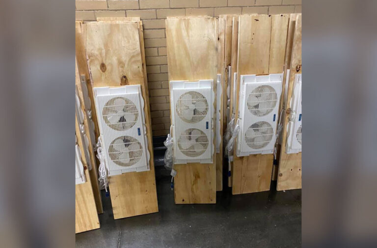 Window fans for ventilation are part of the School District of Philadelphia's controversial return to in-person learning plan. (Twitter/@Philly_RJ)