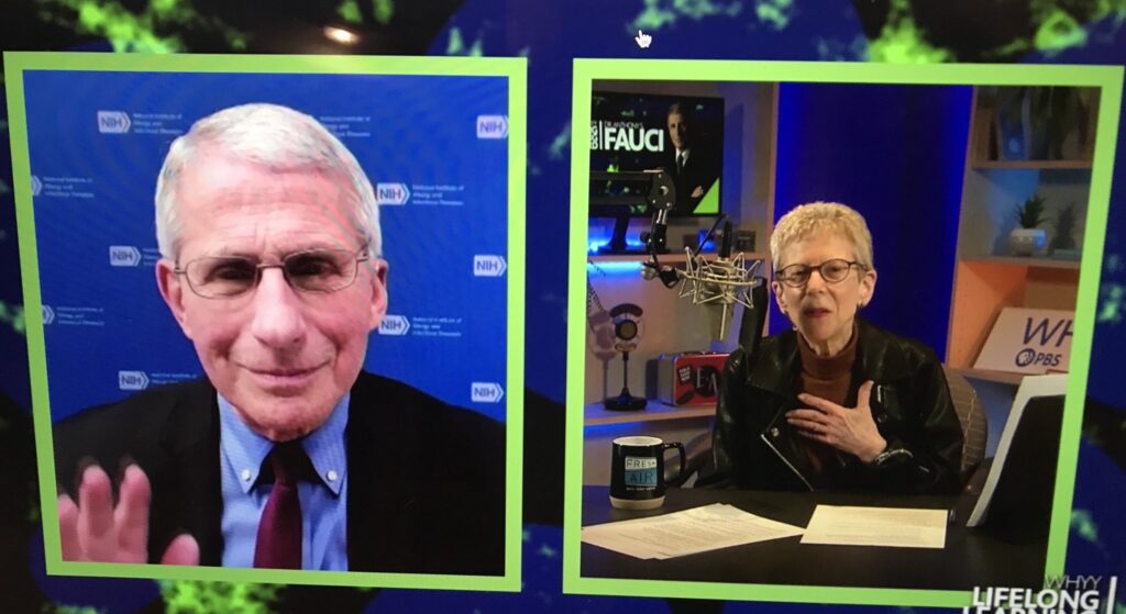 EtVlYYNXEAoc__t Dr. Athony Fauci spoke with Fresh Air's Terry Gross as a recipient of WHYY's Lifelong Learning Award. (Jennifer Lynn/WHYY)