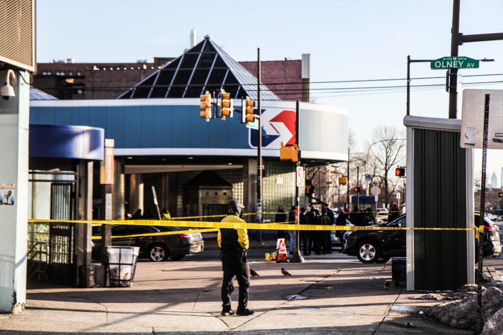 IMG_5207 Police tape blocks off the scene of a mass shooting in Philly