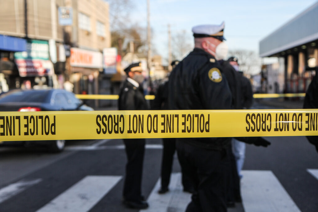 IMG_5208 Police tape marks off a crime scene near Olney Transportation Center