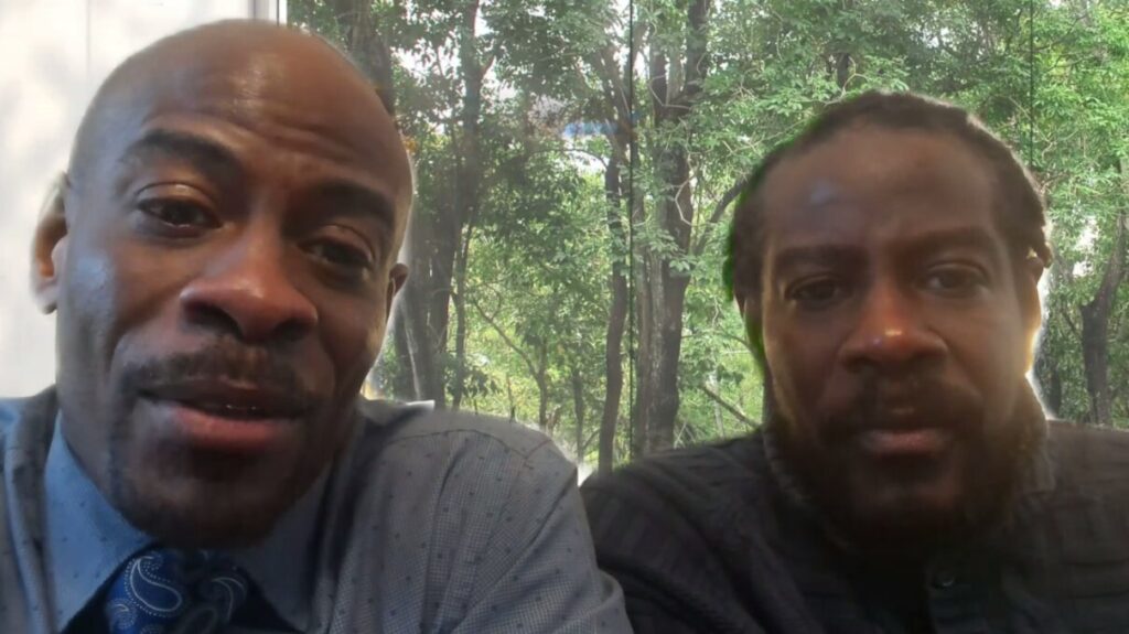 Twin Poets The work of the Twin Poets Nnamdi Chukwuocha and Al Mills was celebrated at Delaware State University's Art and Activism event as part of its commemoration of Black History Month. (screengrab/DSU)