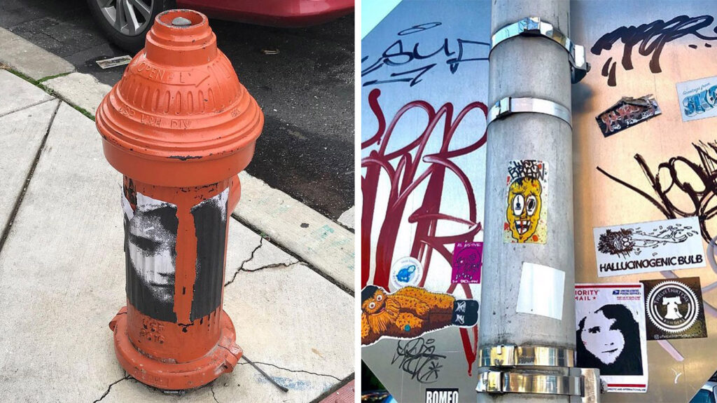 The creators say the sticker has even spread beyond Philadelphia INSTAGRAM / @ANTIFLOWERSHOWMOVEMENT
