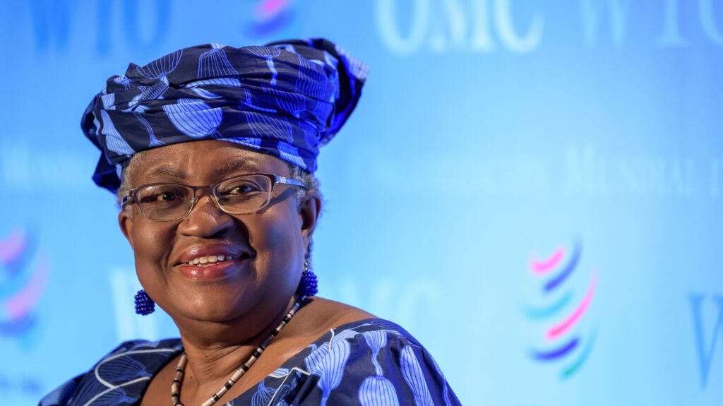 Ngozi Okonjo-Iweala, pictured in July 2020 in Geneva, will head the WTO beginning in March. She wants countries to drop restrictions on the export of vaccines and other medical supplies. Ngozi Okonjo-Iweala, pictured in July 2020 in Geneva, will head the WTO beginning in March. She wants countries to drop restrictions on the export of vaccines and other medical supplies. Fabrice Coffrini/AFP via Getty Images