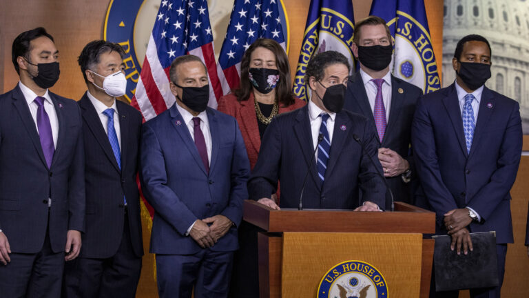 Lead House impeachment manager Rep. Jamie Raskin (D-MD) speaks at a press conference alongside the House impeachment managers at the U.S. Capitol