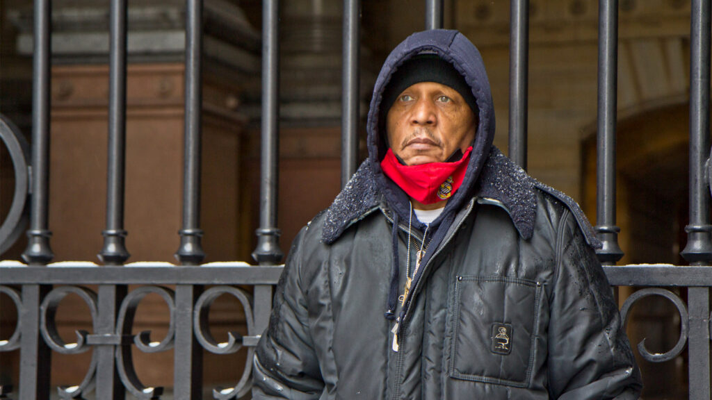 jamaljohnson-hungerstrike-gunviolence-03crop Jamal Johnson continues to protest for more resources to combat gun violence in Philadelphia at City Hall despite snow and more forecast for later today. (Kimberly Paynter/WHYY)