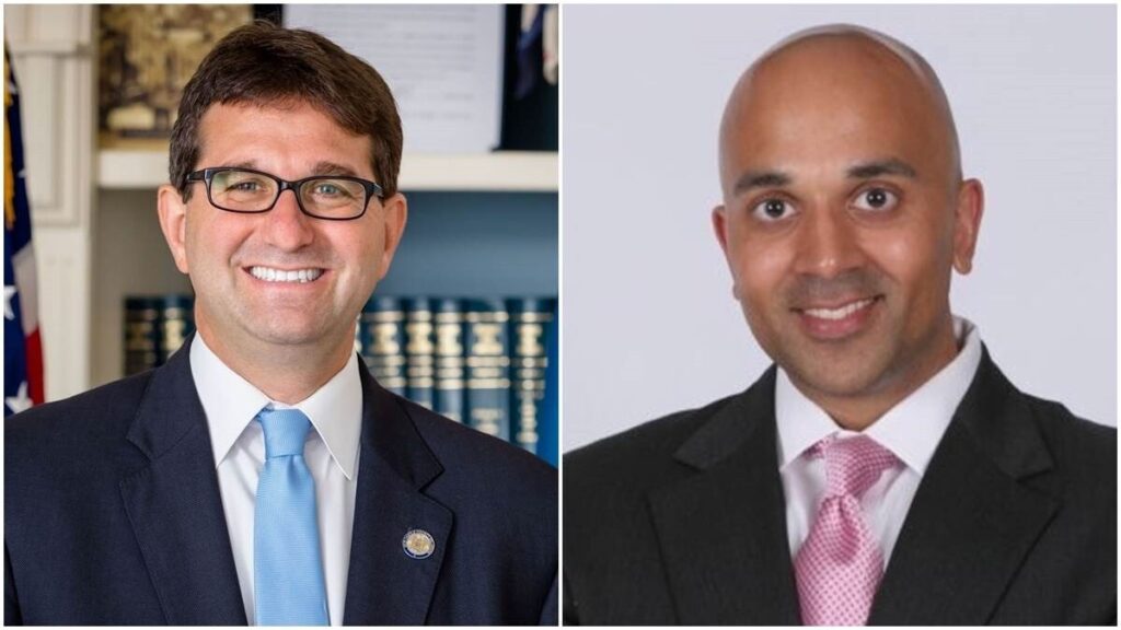 meyer bhatnagar Sanjay Bhatnagar (right) claims that he was fired unjustly by the county attorney with County Executive Matt Meyer's blessing. (New Castle County/Sanjay Bhatnagaar)