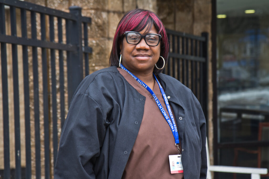 2021 03 01 k paynter keta white healthcare worker-4 Keta White is a health care worker in Philadelphia’s Mt. Airy neighborhood. (Kimberly Paynter/WHYY)