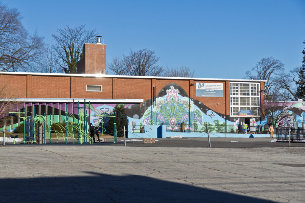 2021 03 03 k paynter mastery charter john wister returns_-11 The exterior of Wister Elementary School