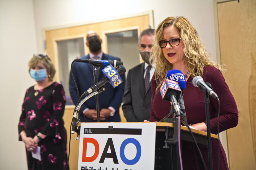 2021 03 2 k paynter deed presser-2 Kimberly Esack addresses the press from a DAO podium