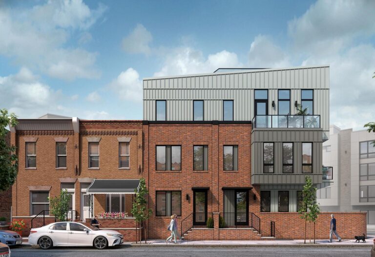 This rendering shows a newly built condo development in the Graduate Hospital section of Philadelphia. (The Stafford Group/  Gnome Architecture)