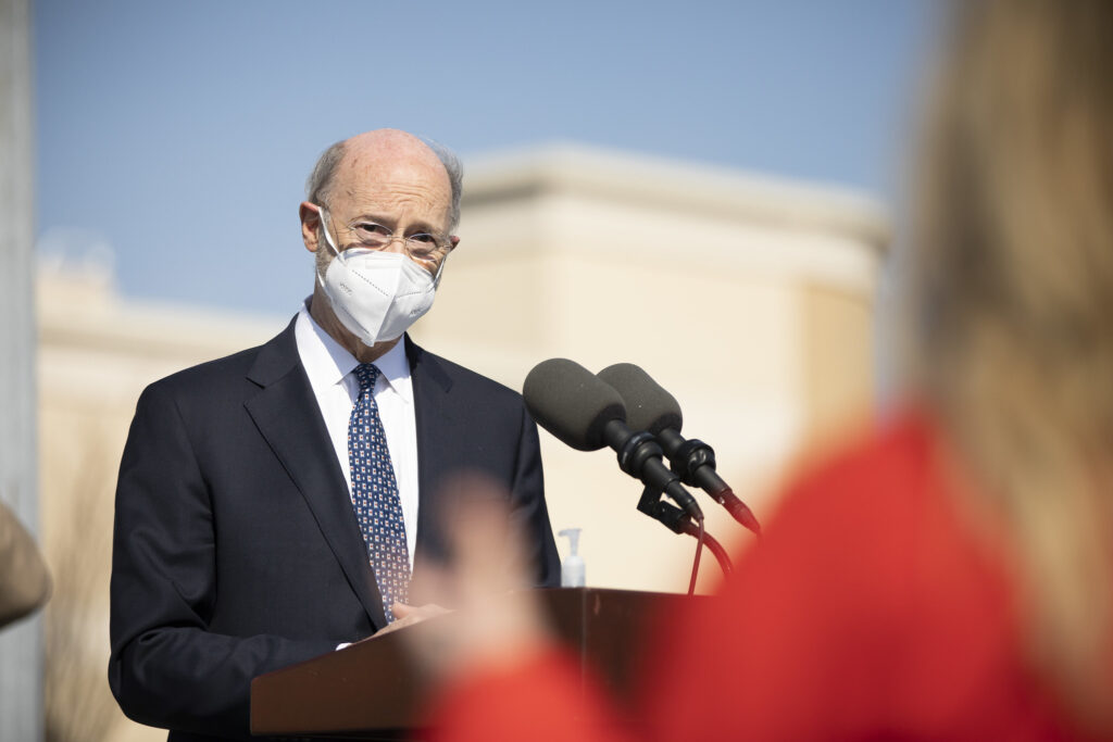 51023956167_1c8108a968_k Pa. Gov. Tom Wolf speaks during a press conference in Lancaster on March 10, 2021. (Gov. Tom Wolf/Flickr)