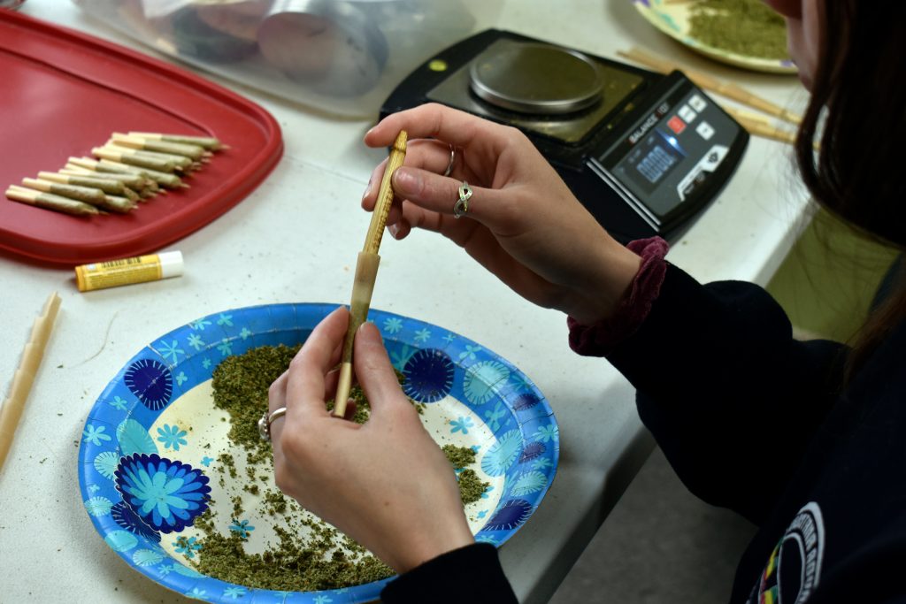 Election 2020 Marijuana Legalization Maesa Story, a worker at Montana Advanced Caregivers, packs a joint with marijuana at the Billings, Mont. medical marijuana dispensary on Nov. 11, 2020. Recreational marijuana initiatives passed in four states this year, from liberal New Jersey to conservative Montana and South Dakota. The results prove how broadly accepted marijuana has become throughout the country and across party lines. (AP Photo/Matthew Brown)