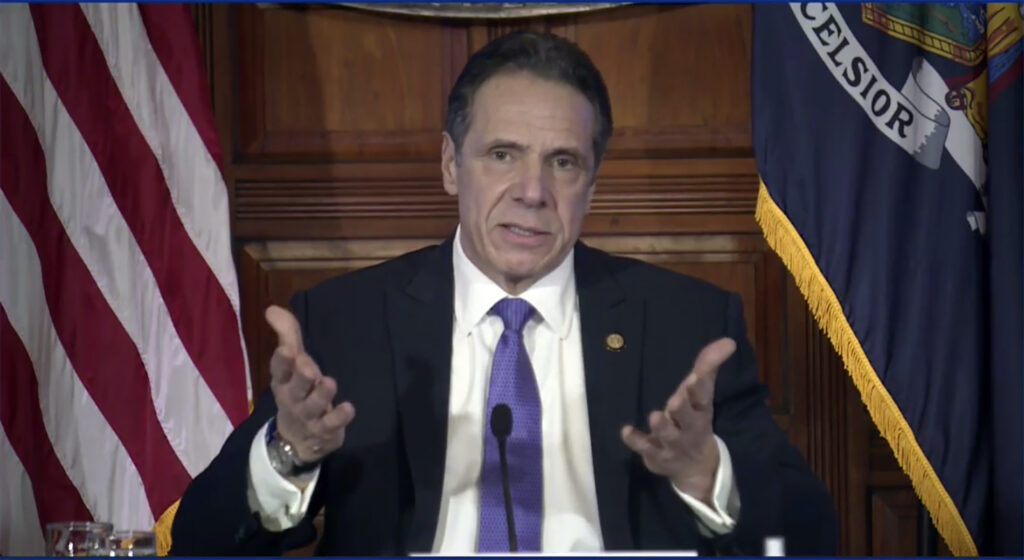 Cuomo Sexual Harassment In this image taken from video from the Office of the NY Governor, New York Gov. Andrew Cuomo speaks during a news conference, Wednesday, March 3, 2021, in Albany, N.Y. (Office of the NY Governor via AP)