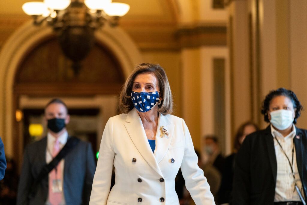 House Speaker Nancy Pelosi of Calif., walks from the House floor