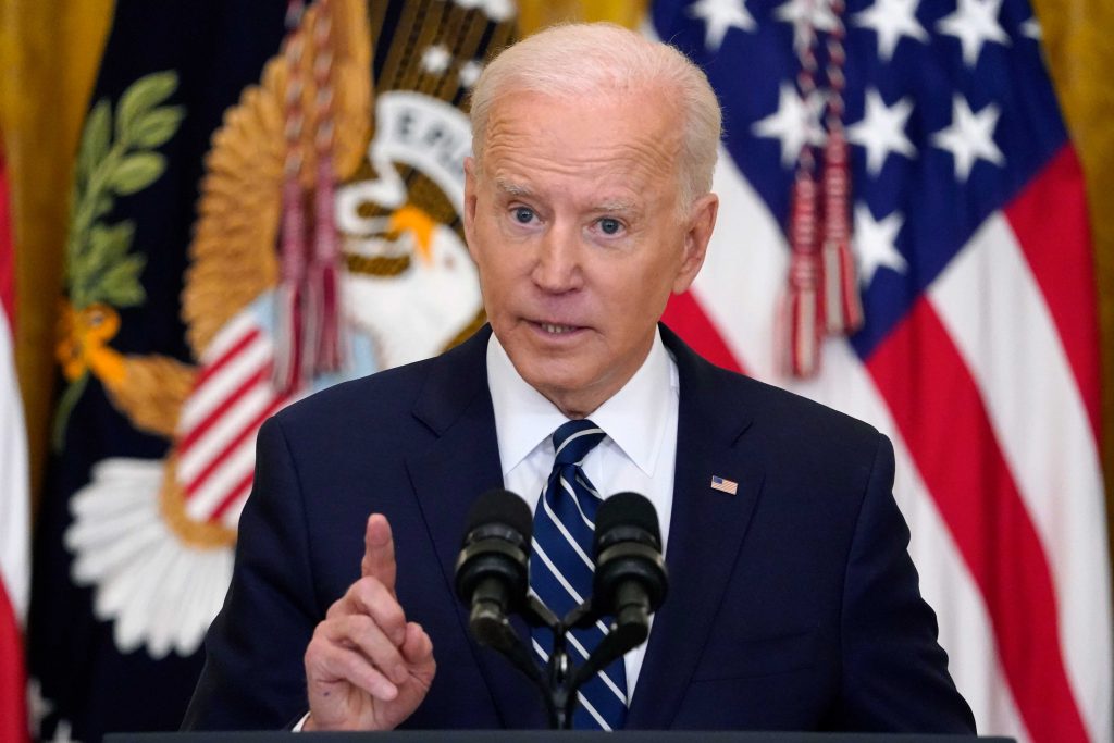 Joe Biden President Joe Biden speaks during a news conference in the East Room of the White House, Thursday, March 25, 2021, in Washington. (AP Photo/Evan Vucci)
