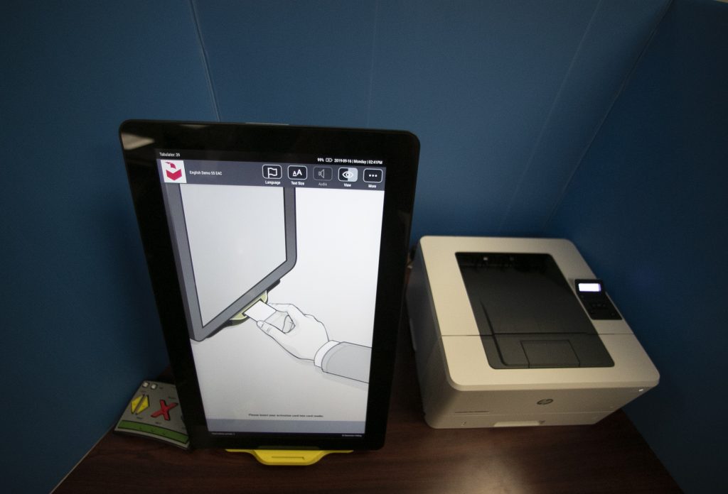 Voting Company Lawsuit Fox News In this Sept. 16, 2019, file photo, a Dominion Voting Systems voting machine is seen in Atlanta. (AP Photo/John Bazemore)