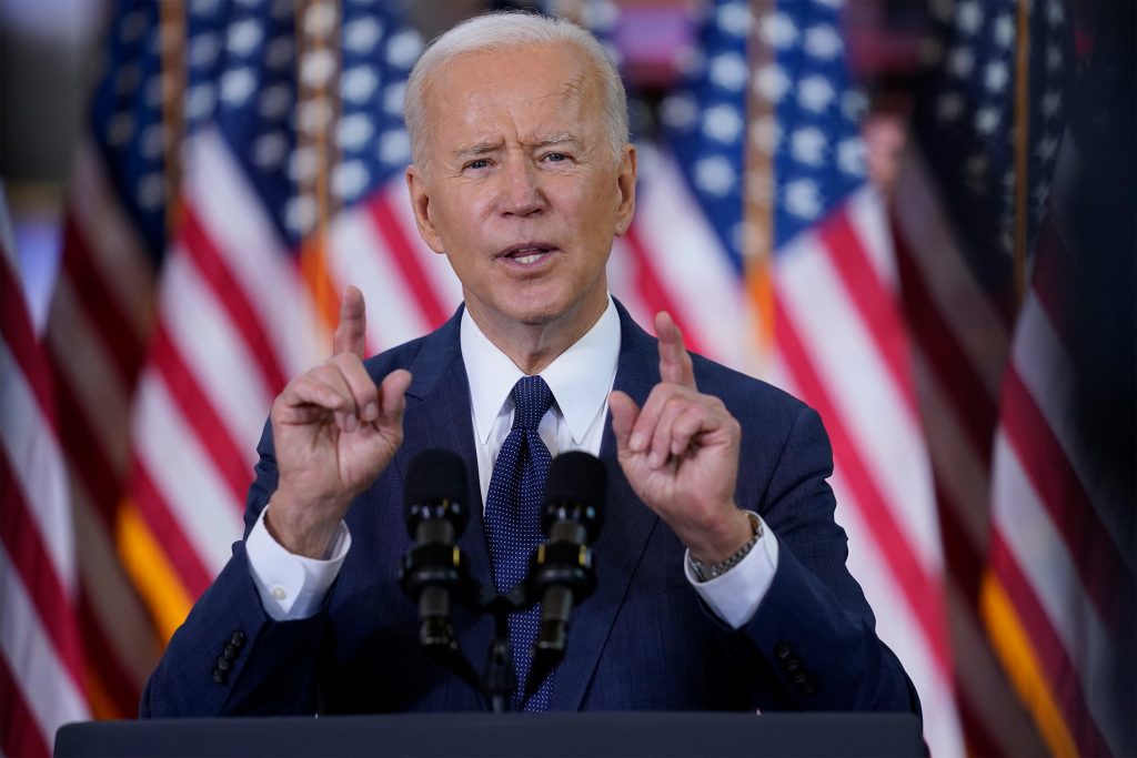 President Joe Biden delivers a speech