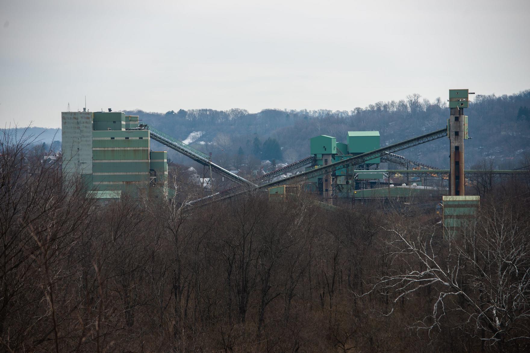 Towering remnants of the abandoned coal mine known as Emerald Mine