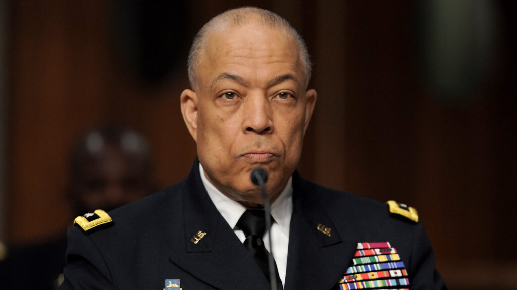 Joint Senate Hearing Examines January 6th Capitol Hill Attack Army Maj. Gen. William Walker is seen during a joint hearing to discuss the January 6th attack on the U.S. Capitol.