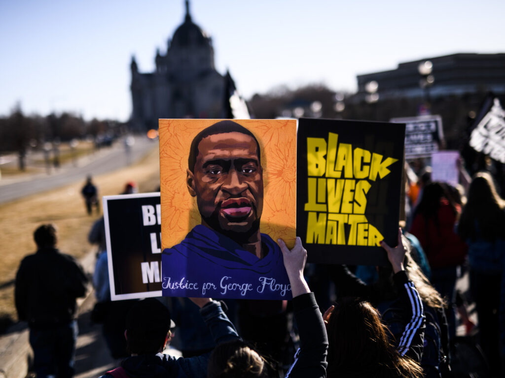Activists Rally At Minnesota State Capitol Ahead Of Trial Of Derek Chauvin People march near the Minnesota State Capitol to honor George Floyd