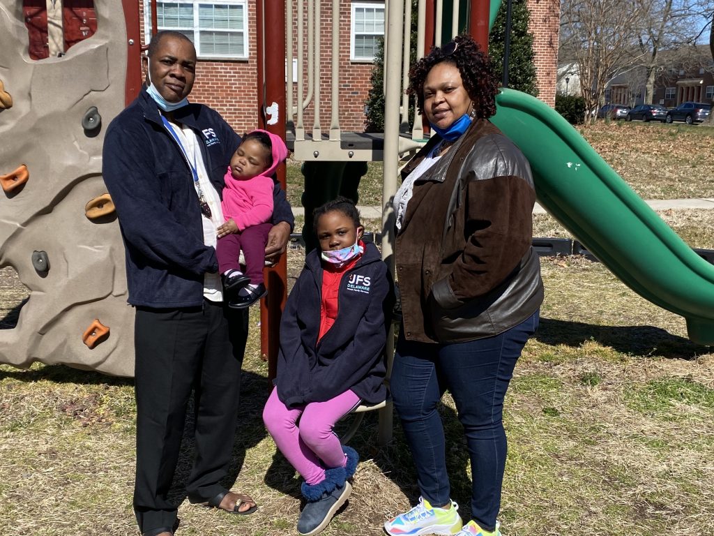 The Mulema family fled the Central African Republic, spent years in a refugee camp, and were eventually resettled in Newark, Del., by Jewish Family Services. The Mulema family fled the Central African Republic, spent years in a refugee camp, and were eventually resettled in Newark, Del., by Jewish Family Services. (Tom Gjelten/NPR)