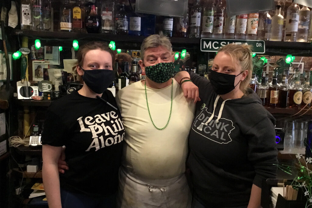 Theresa, John, and Aileen McShea in their restaurant