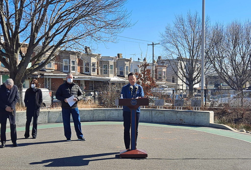Pennsylvania Attorney General Josh Shapiro addresses the media at a press conference