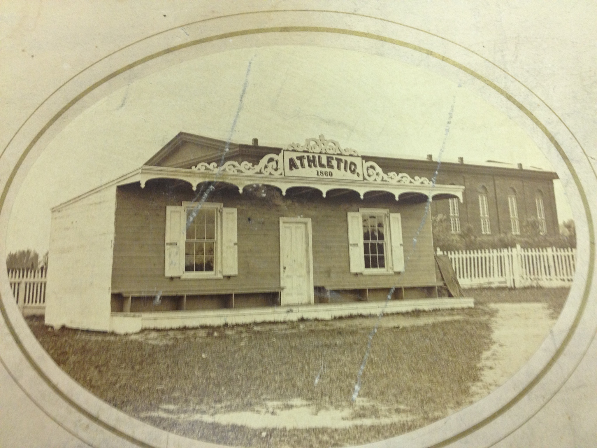 The clubhouse of the Athletic Base Ball Club of Philadelphia