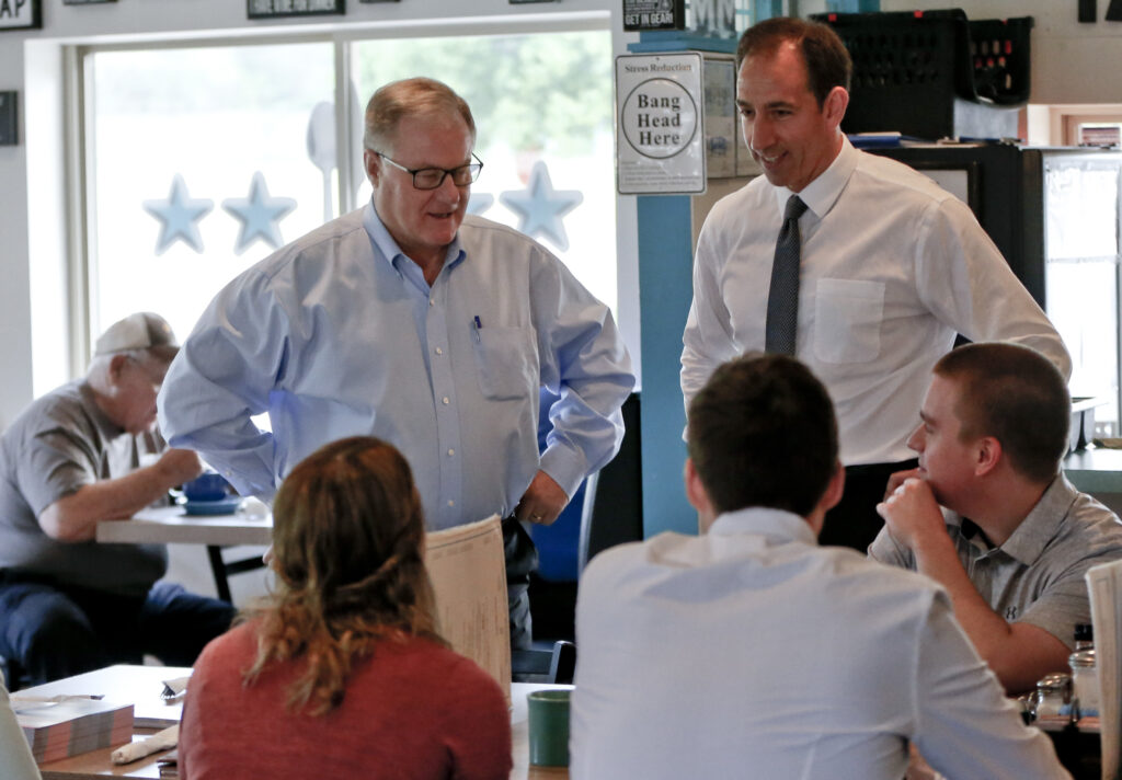 Scott Wagner Scott Wagner and Jeff Bartos campaign at a diner in 2018