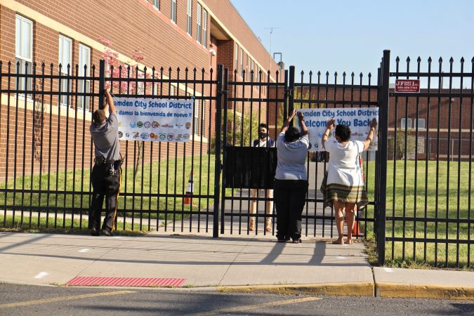 Employees at H.B. Wilson Elementary School
