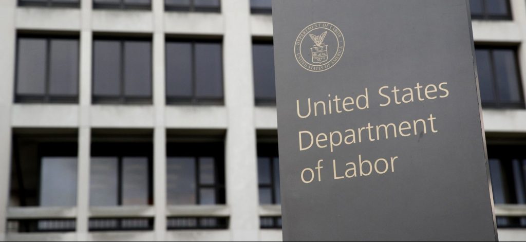 AP20128036742805-e1599773191706-1920×883 In this May 6, 2020 photo, a sign stands outside the Department of Labor's headquarters in Washington.